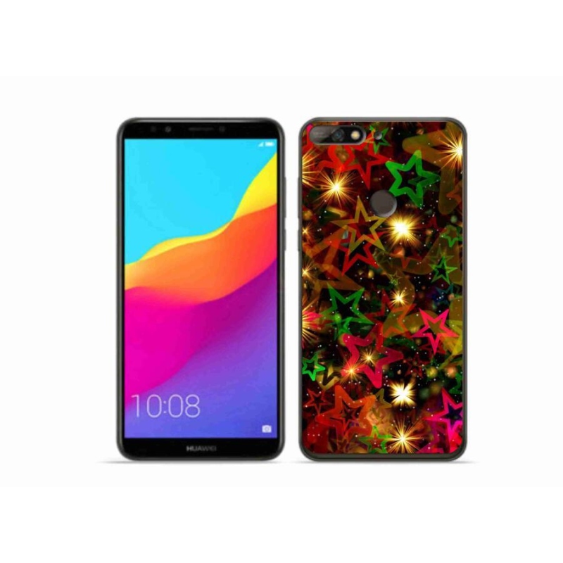 Gélový kryt mmCase na mobil Huawei Y7 Prime (2018) - farebné hviezdičky