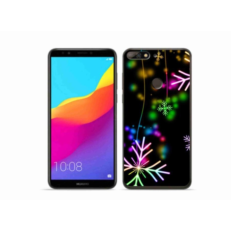 Gélový kryt mmCase na mobil Huawei Y7 Prime (2018) - farebné vločky