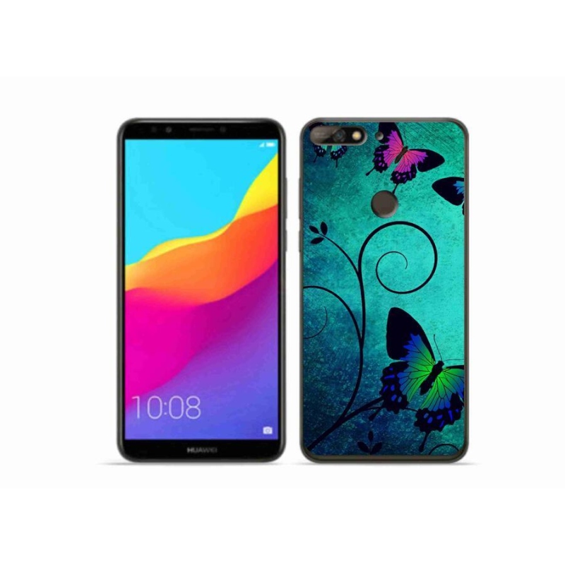 Gélový kryt mmCase na mobil Huawei Y7 Prime (2018) - farebné motýle