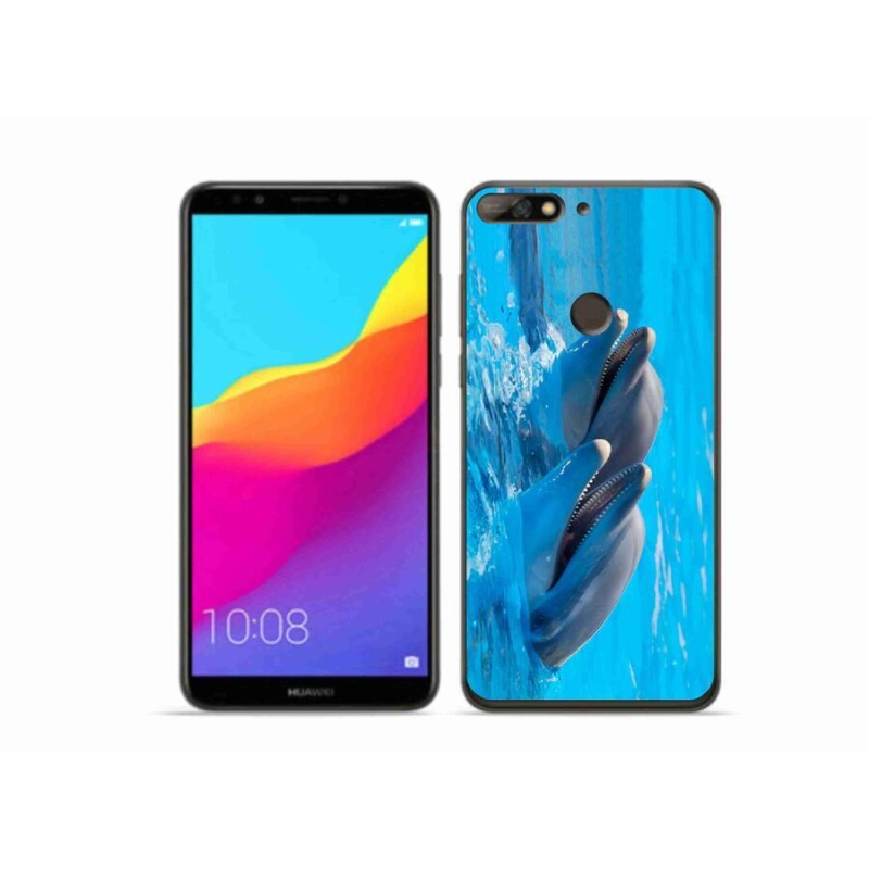 Gélový kryt mmCase na mobil Huawei Y7 Prime (2018) - delfíny