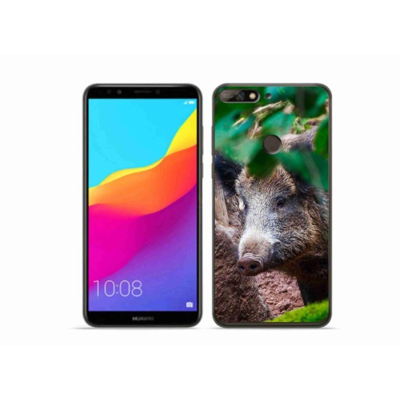 Gélový kryt mmCase na mobil Huawei Y7 Prime (2018) - divoké prasa