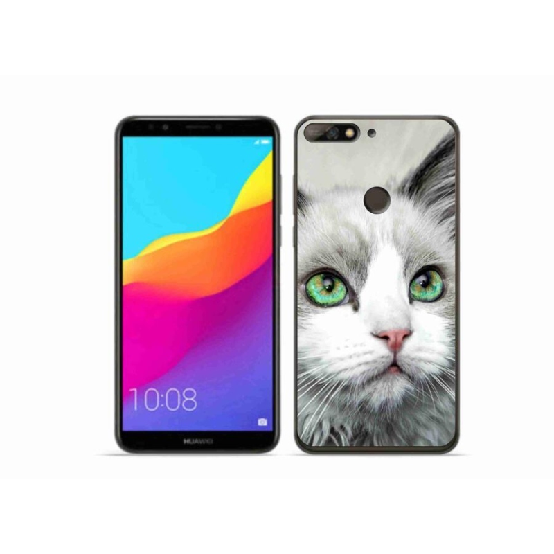 Gélový kryt mmCase na mobil Huawei Y7 Prime (2018) - mačací pohľad