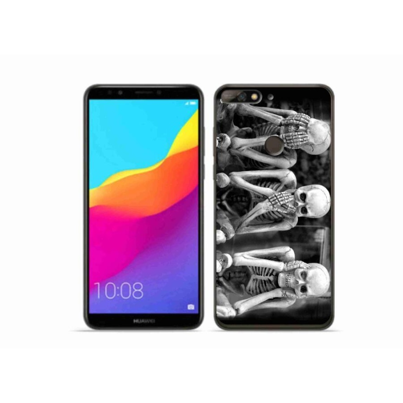 Gélový kryt mmCase na mobil Huawei Y7 Prime (2018) - kostlivci