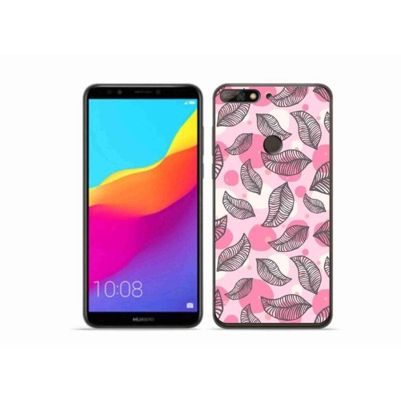 Gélový kryt mmCase na mobil Huawei Y7 Prime (2018) - kreslené padajúce listy