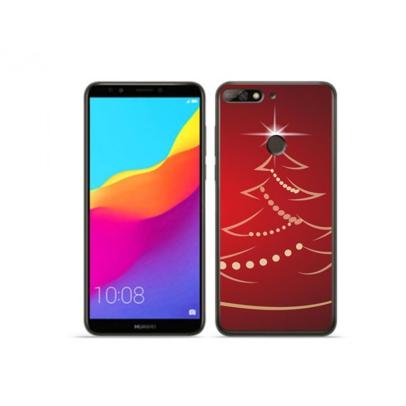 Gélový kryt mmCase na mobil Huawei Y7 Prime (2018) - kreslený vianočný stromček