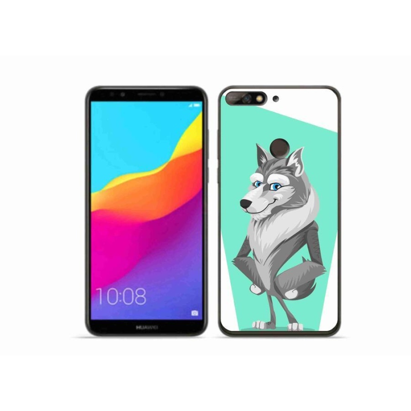 Gélový kryt mmCase na mobil Huawei Y7 Prime (2018) - kreslený vlk