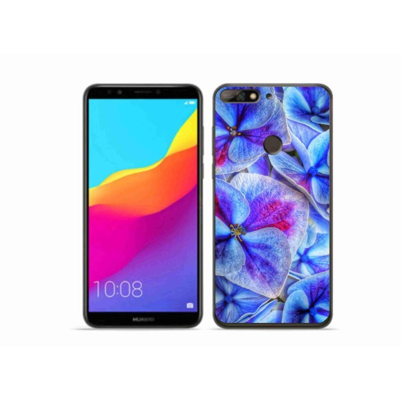 Gélový kryt mmCase na mobil Huawei Y7 Prime (2018) - modré kvety 1