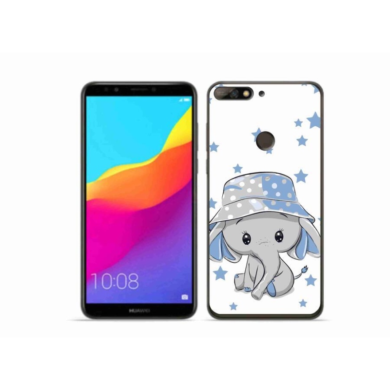 Gélový kryt mmCase na mobil Huawei Y7 Prime (2018) - modrý slon