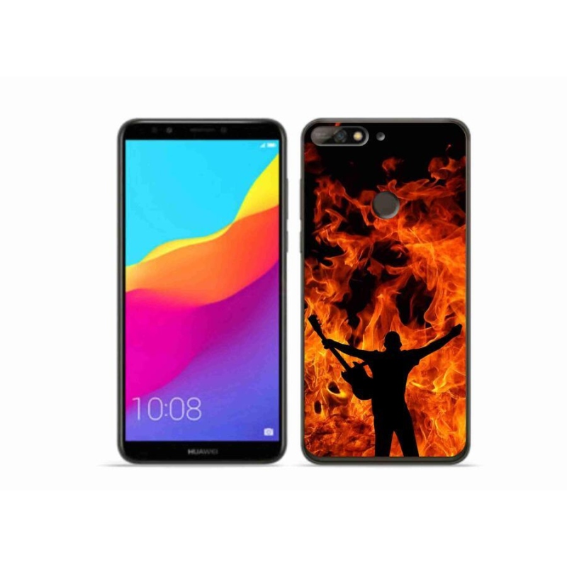 Gélový kryt mmCase na mobil Huawei Y7 Prime (2018) - muzikant a oheň