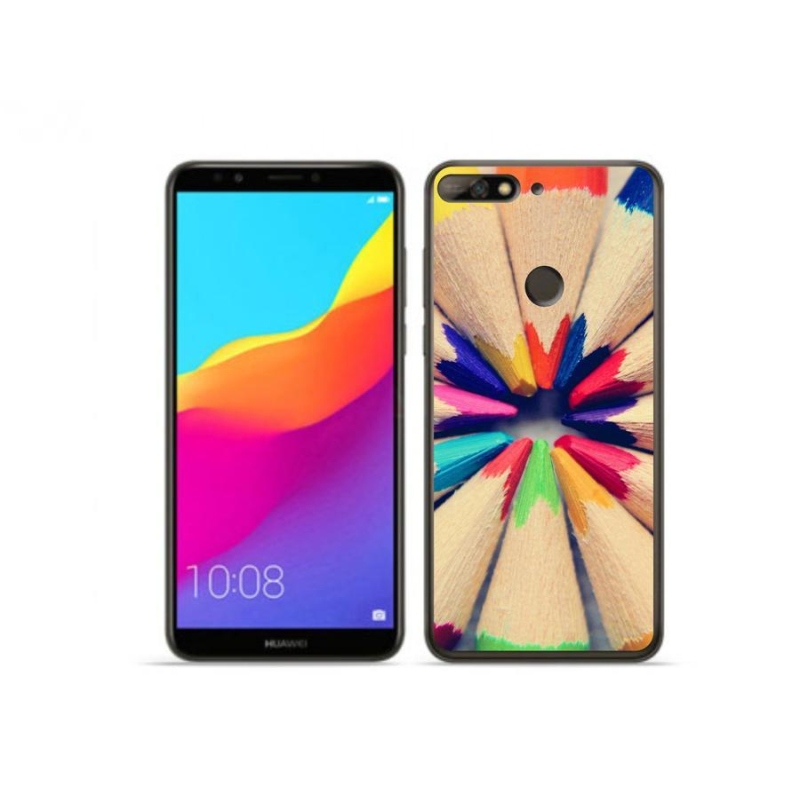 Gélový kryt mmCase na mobil Huawei Y7 Prime (2018) - pastelky