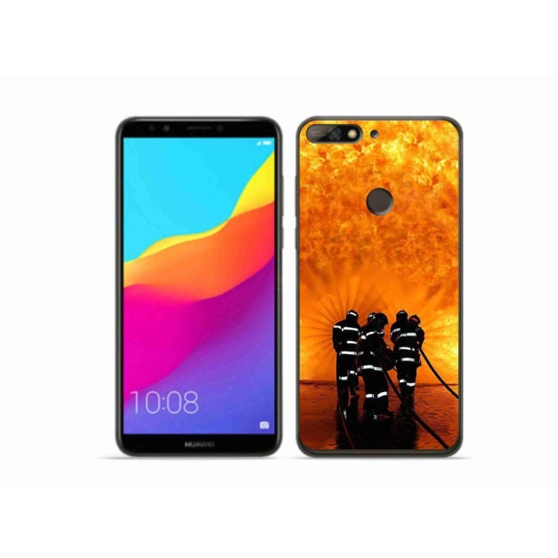 Gélový kryt mmCase na mobil Huawei Y7 Prime (2018) - požiar