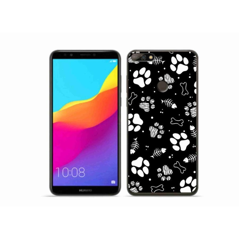 Gélový kryt mmCase na mobil Huawei Y7 Prime (2018) - psie labky