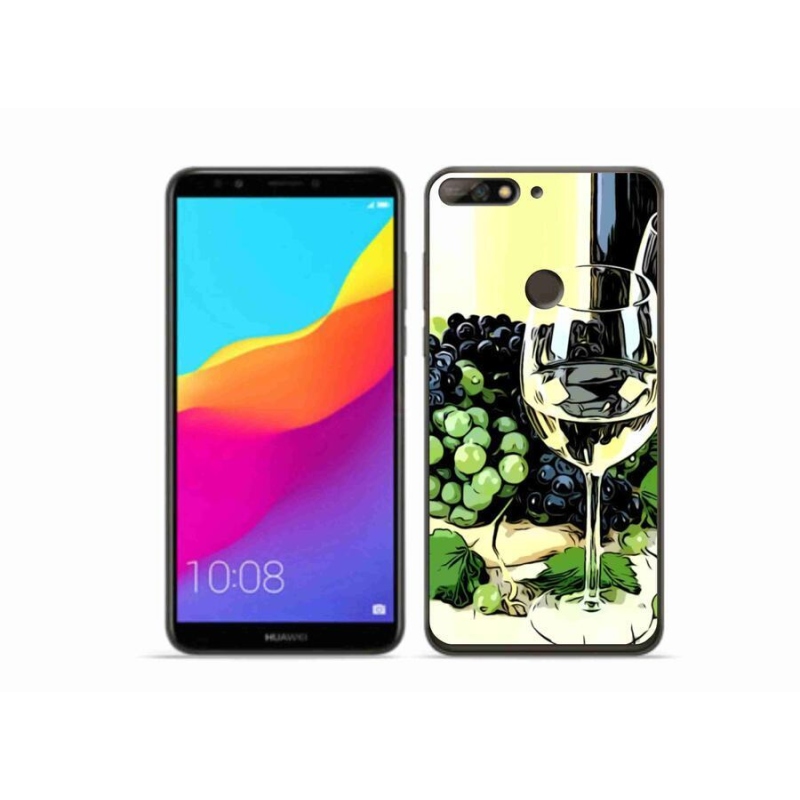 Gélový kryt mmCase na mobil Huawei Y7 Prime (2018) - pohárik vína