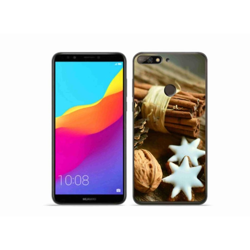 Gélový kryt mmCase na mobil Huawei Y7 Prime (2018) - škorica a perníčky