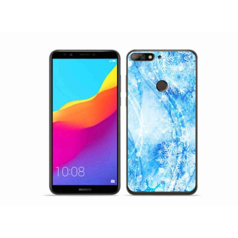 Gélový kryt mmCase na mobil Huawei Y7 Prime (2018) - snehové vločky