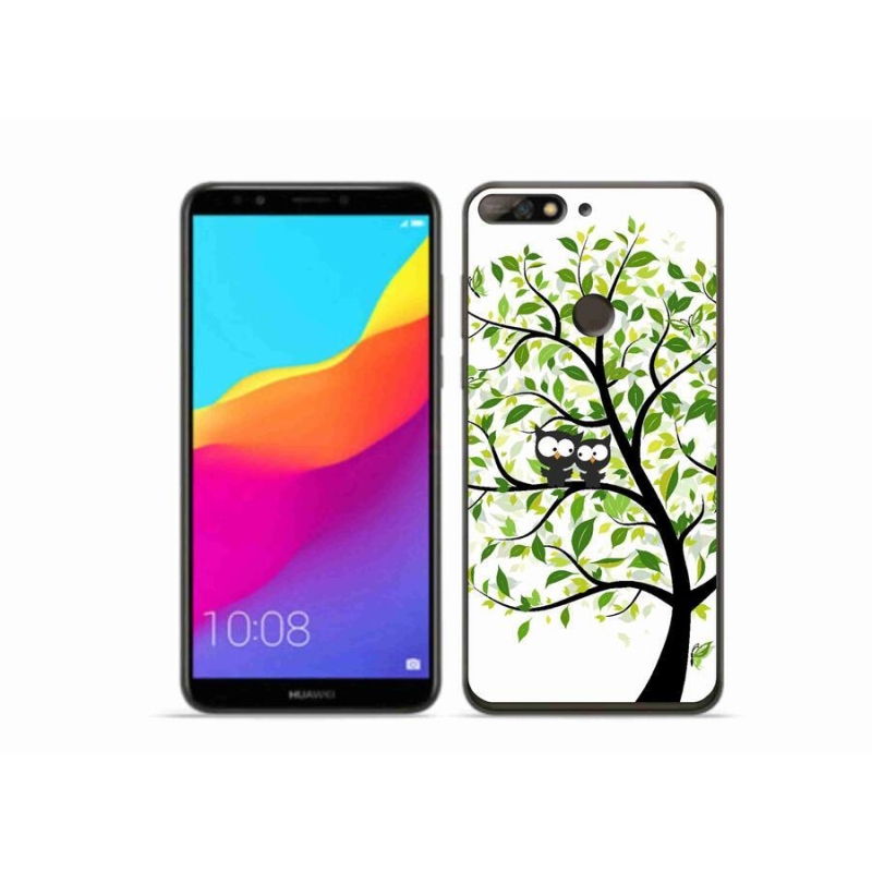 Gélový kryt mmCase na mobil Huawei Y7 Prime (2018) - malej sovy na strome