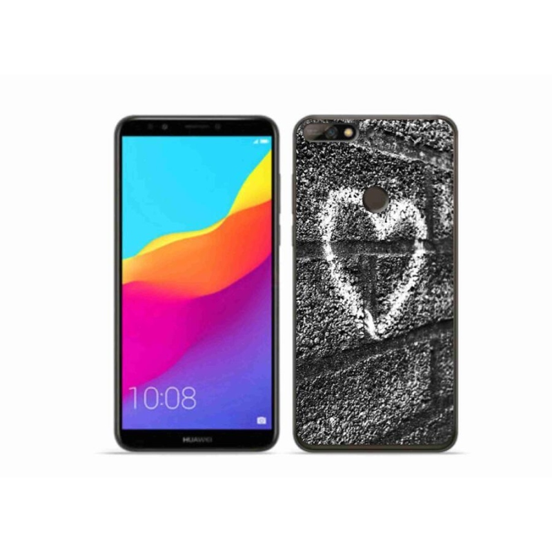 Gélový kryt mmCase na mobil Huawei Y7 Prime (2018) - srdce na stene