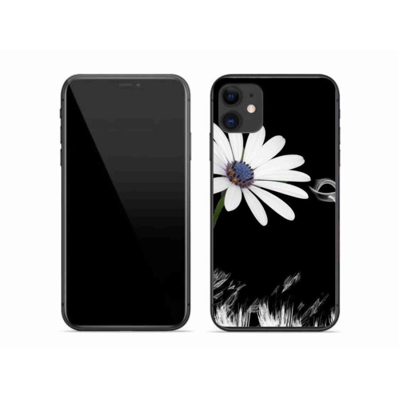 Gélový kryt mmCase na mobil iPhone 11 - biela kvetina