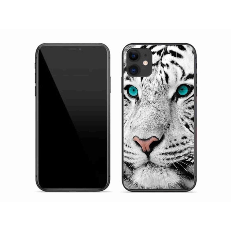 Gélový kryt mmCase na mobil iPhone 11 - biely tiger