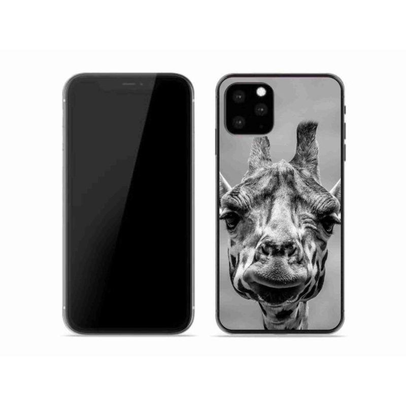 Gélový kryt mmCase na mobil iPhone 11 Pro - čiernobiela žirafa