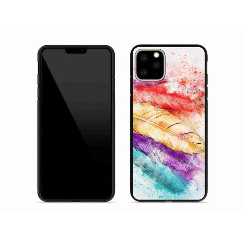 Gélový kryt mmCase na mobil iPhone 11 Pro Max - farebné perie