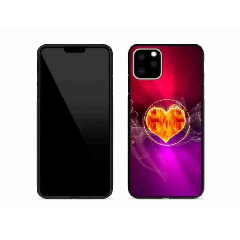 Gélový kryt mmCase na mobil iPhone 11 Pro Max - ohnivé srdce