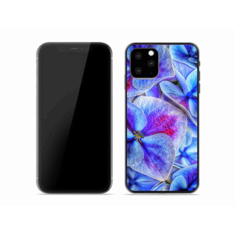 Gélový kryt mmCase na mobil iPhone 11 Pro - modré kvety 1