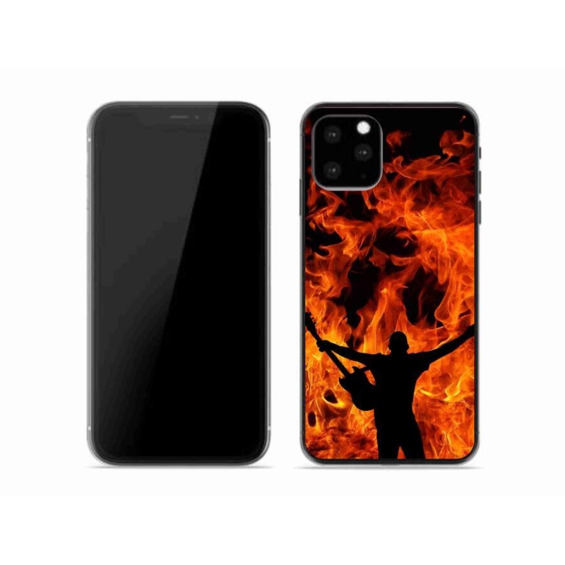 Gélový kryt mmCase na mobil iPhone 11 Pro - muzikant a oheň