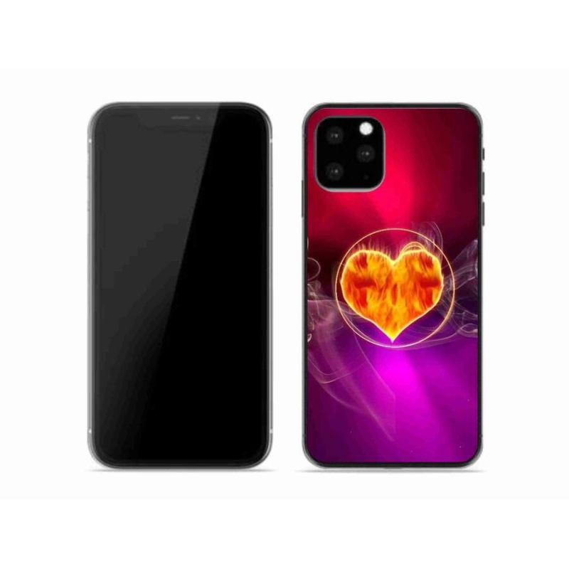 Gélový kryt mmCase na mobil iPhone 11 Pro - ohnivé srdce