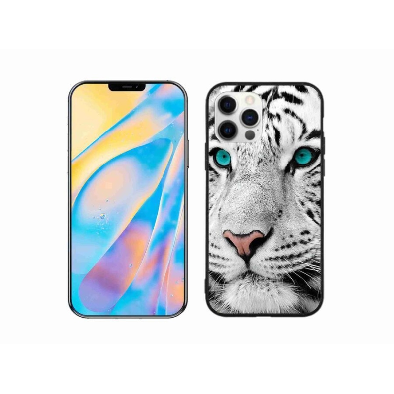 Gélový kryt mmCase na mobil iPhone 12 - biely tiger