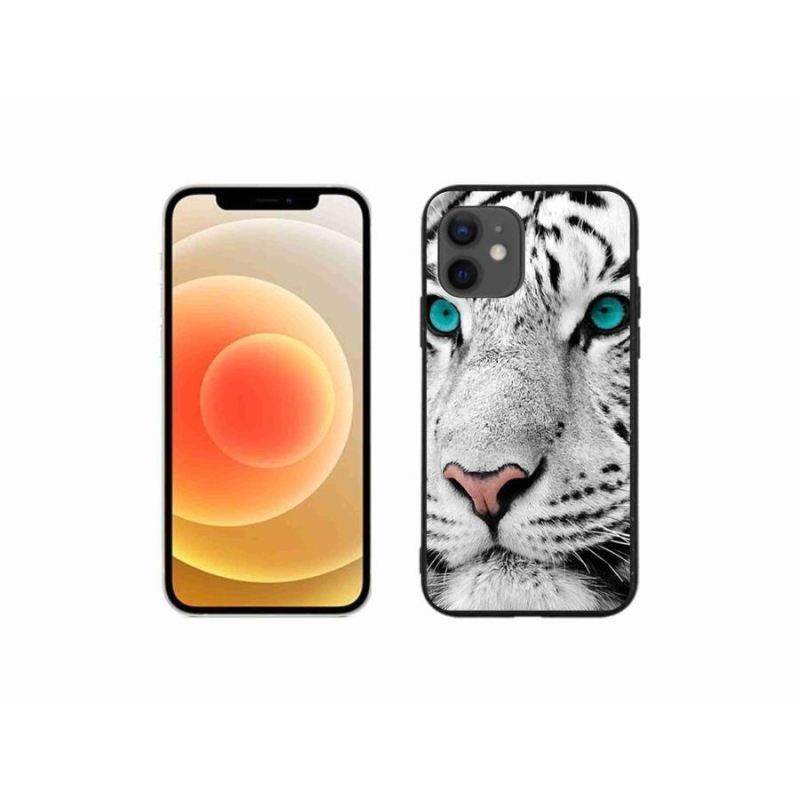 Gélový kryt mmCase na mobil iPhone 12 mini - biely tiger