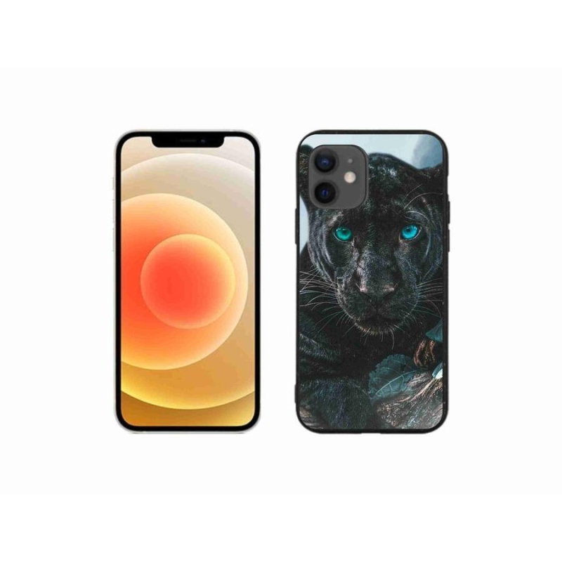 Gélový kryt mmCase na mobil iPhone 12 mini - čierny panter