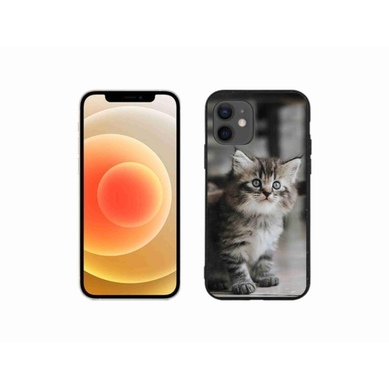 Gélový kryt mmCase na mobil iPhone 12 mini - mačiatko