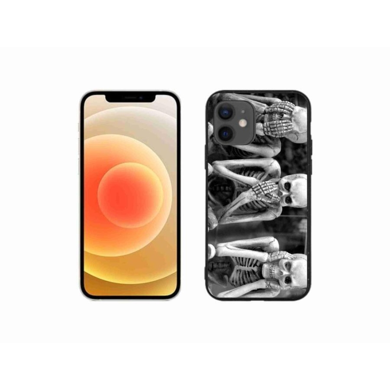 Gélový kryt mmCase na mobil iPhone 12 mini - kostlivci