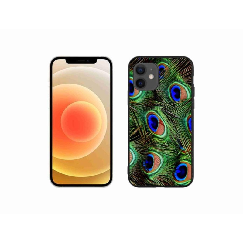 Gélový kryt mmCase na mobil iPhone 12 mini - pávie perie