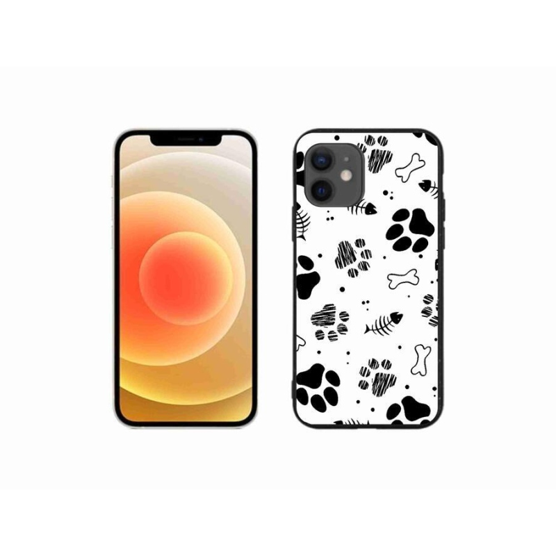 Gélový kryt mmCase na mobil iPhone 12 mini - psie labky 1