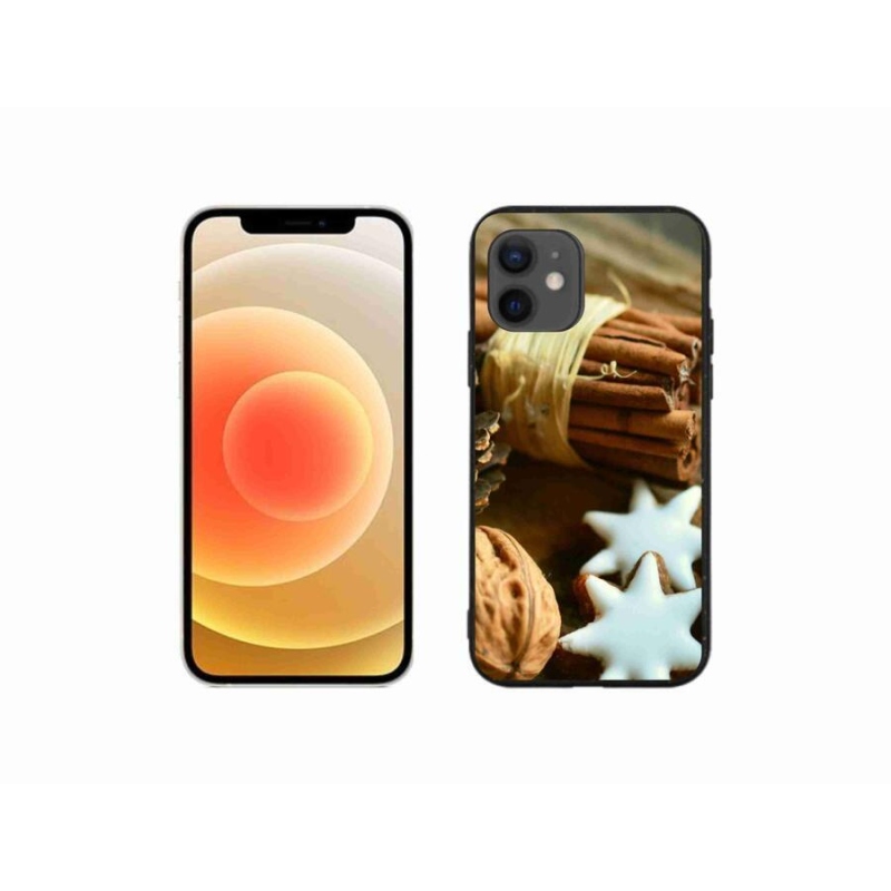 Gélový kryt mmCase na mobil iPhone 12 mini - škorica a perníčky