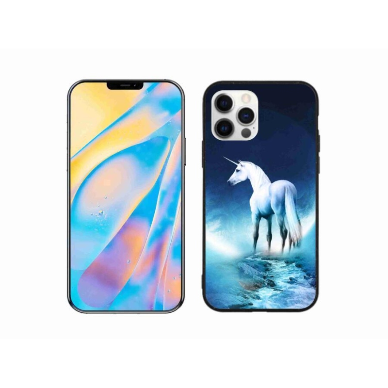 Gélový kryt mmCase na mobil iPhone 12 Pro - biely jednorožec