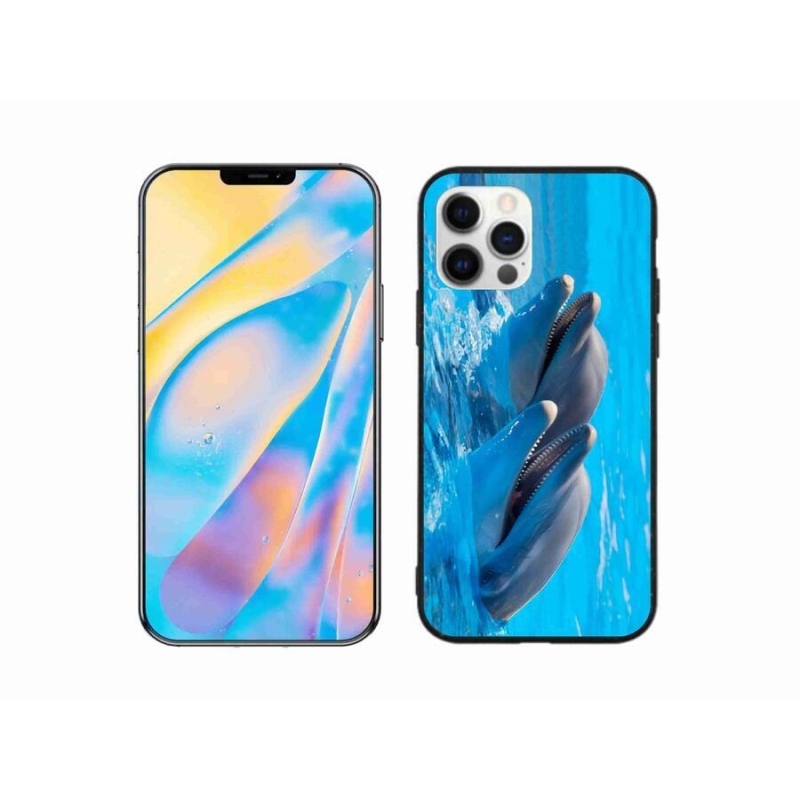 Gélový kryt mmCase na mobil iPhone 12 Pro - delfíny