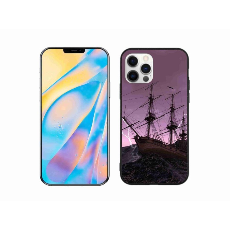 Gélový kryt mmCase na mobil iPhone 12 Pro - loď v búrke