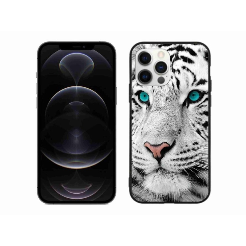 Gélový kryt mmCase na mobil iPhone 12 Pro Max - biely tiger