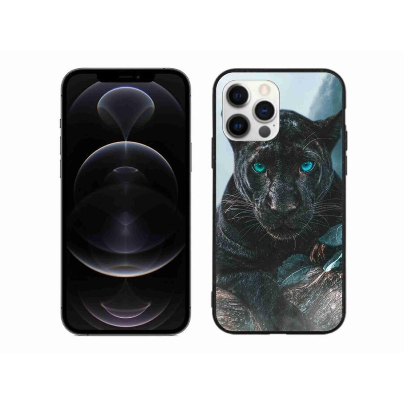 Gélový kryt mmCase na mobil iPhone 12 Pro Max - čierny panter