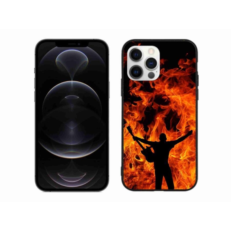 Gélový kryt mmCase na mobil iPhone 12 Pro Max - muzikant a oheň