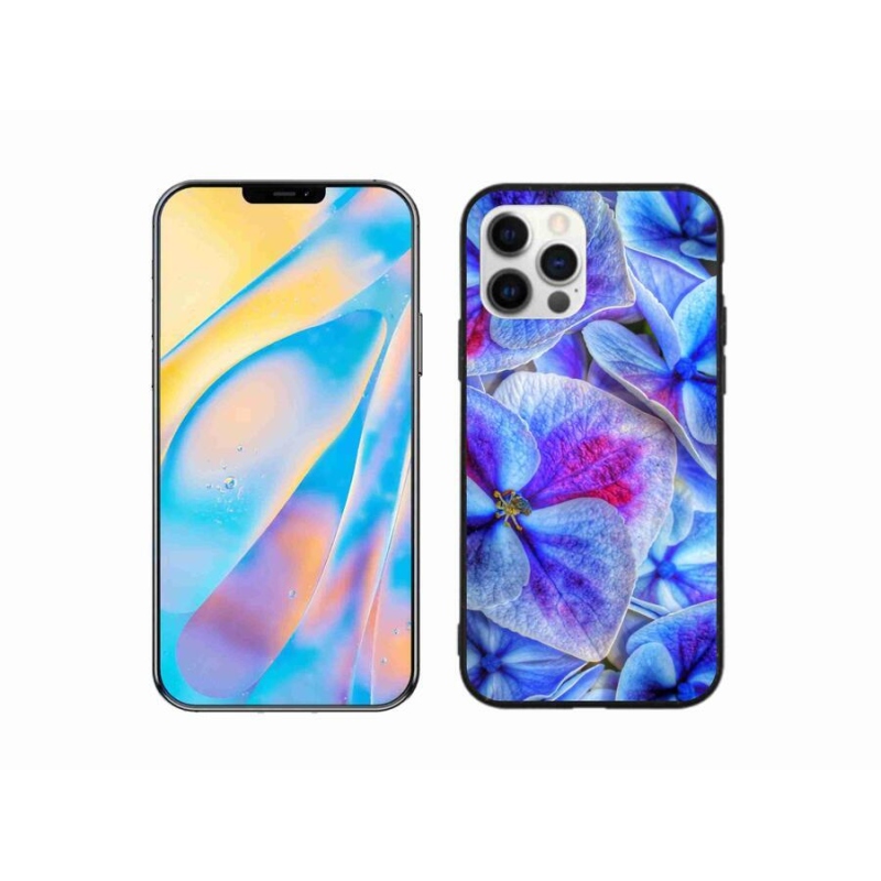 Gélový kryt mmCase na mobil iPhone 12 Pro - modré kvety 1