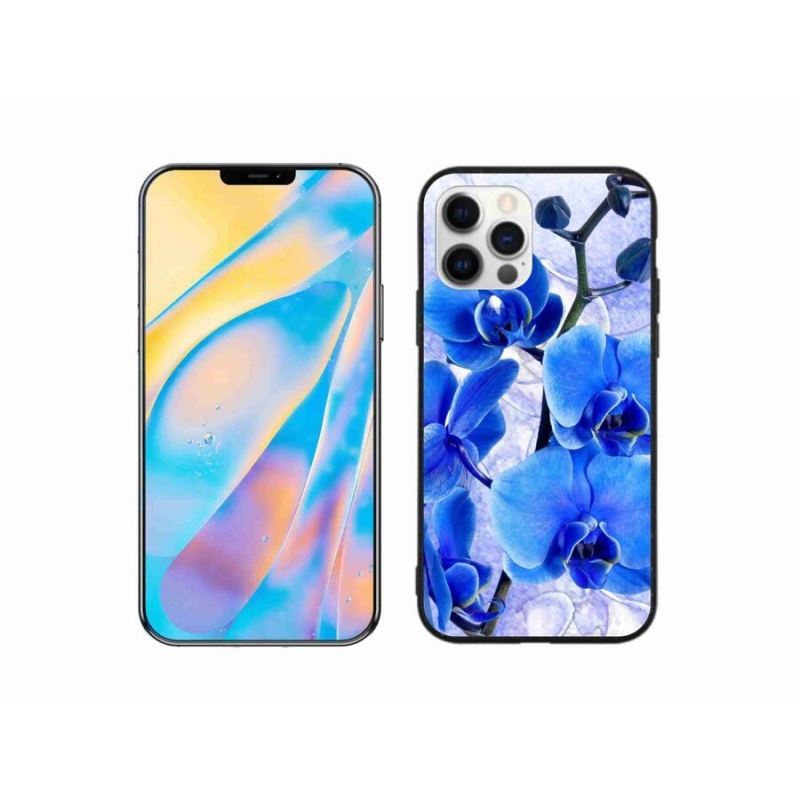 Gélový kryt mmCase na mobil iPhone 12 Pro - modré kvety