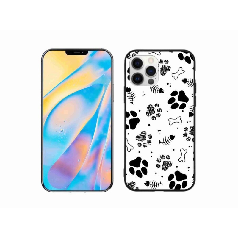 Gélový kryt mmCase na mobil iPhone 12 Pro - psie labky 1