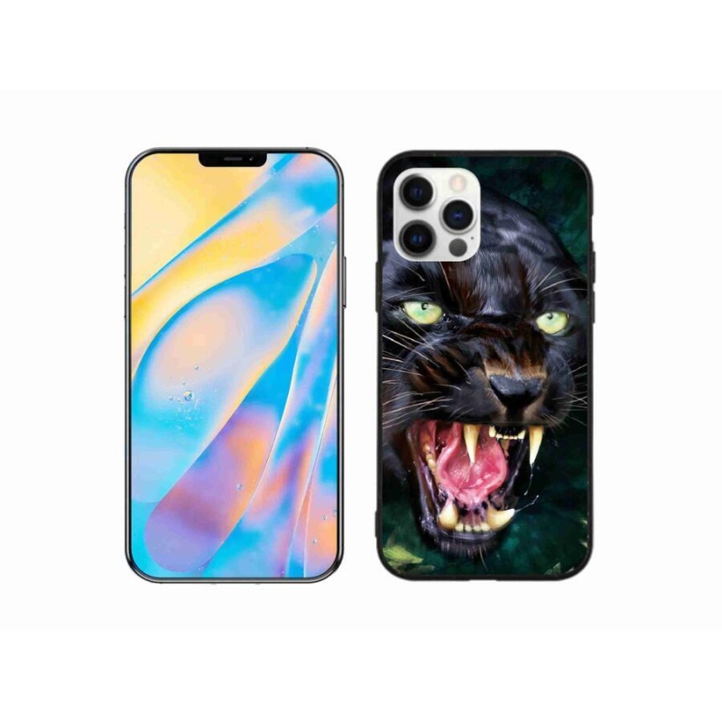 Gélový kryt mmCase na mobil iPhone 12 Pro - rozzúrený čierny panter