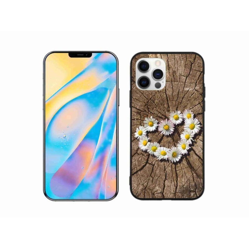 Gélový kryt mmCase na mobil iPhone 12 Pro - srdce z margarét