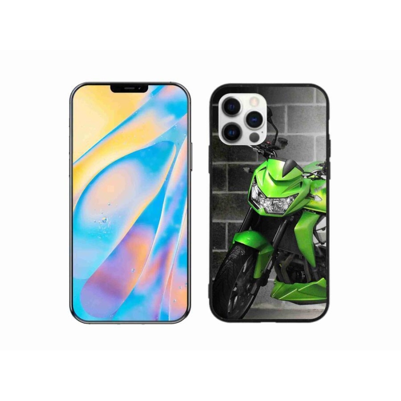 Gélový kryt mmCase na mobil iPhone 12 Pro - zelená motorka