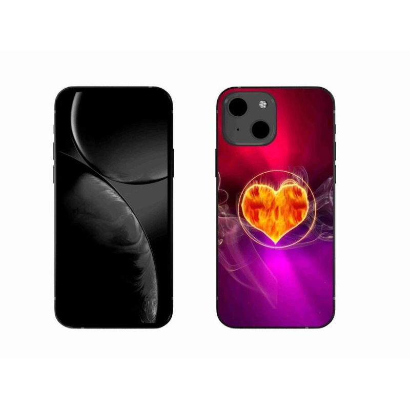 Gélový kryt mmCase na mobil iPhone 13 6.1 - ohnivé srdce